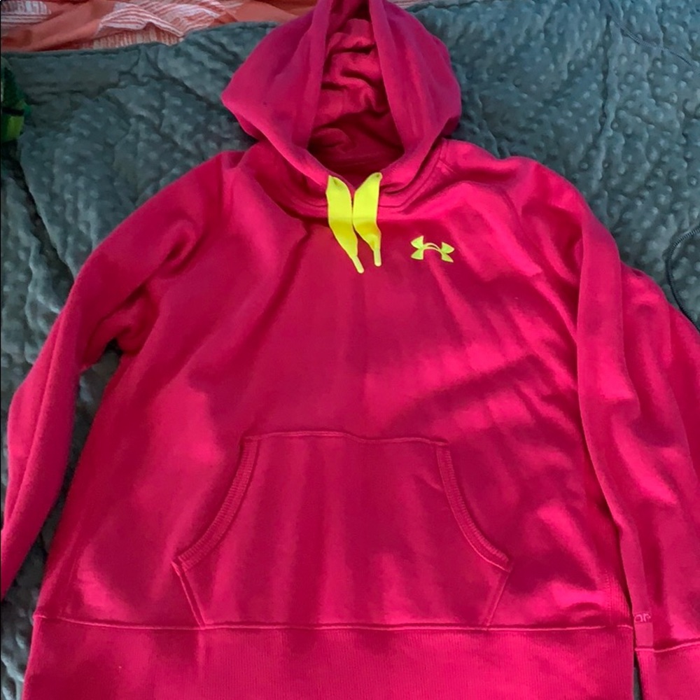 Pink under armour hoodie size large